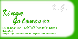 kinga goloncser business card